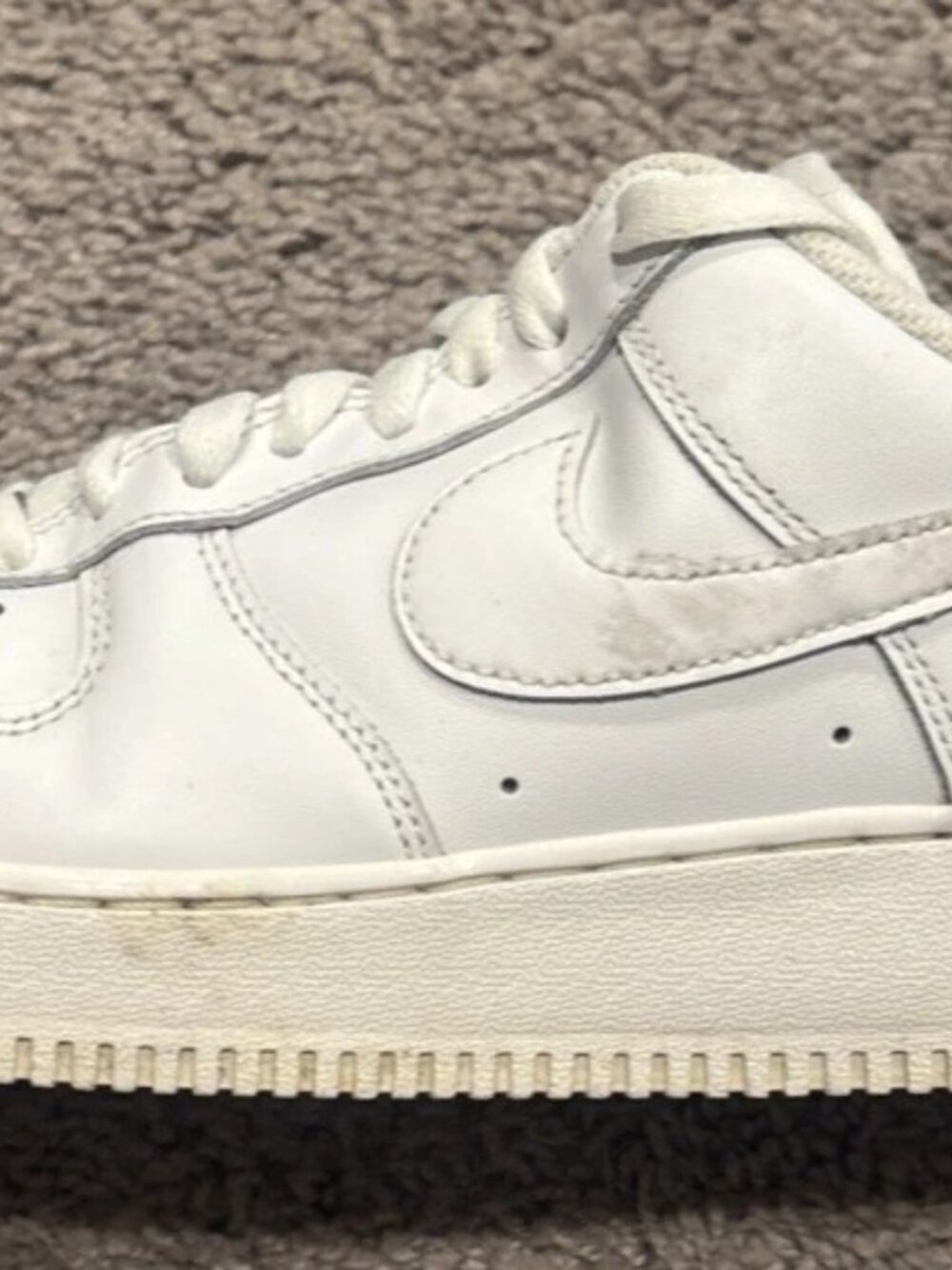 Nike Air Force 1 07 Low Triple White Leather Mens Sneakers CW2288-111 Size 10.5